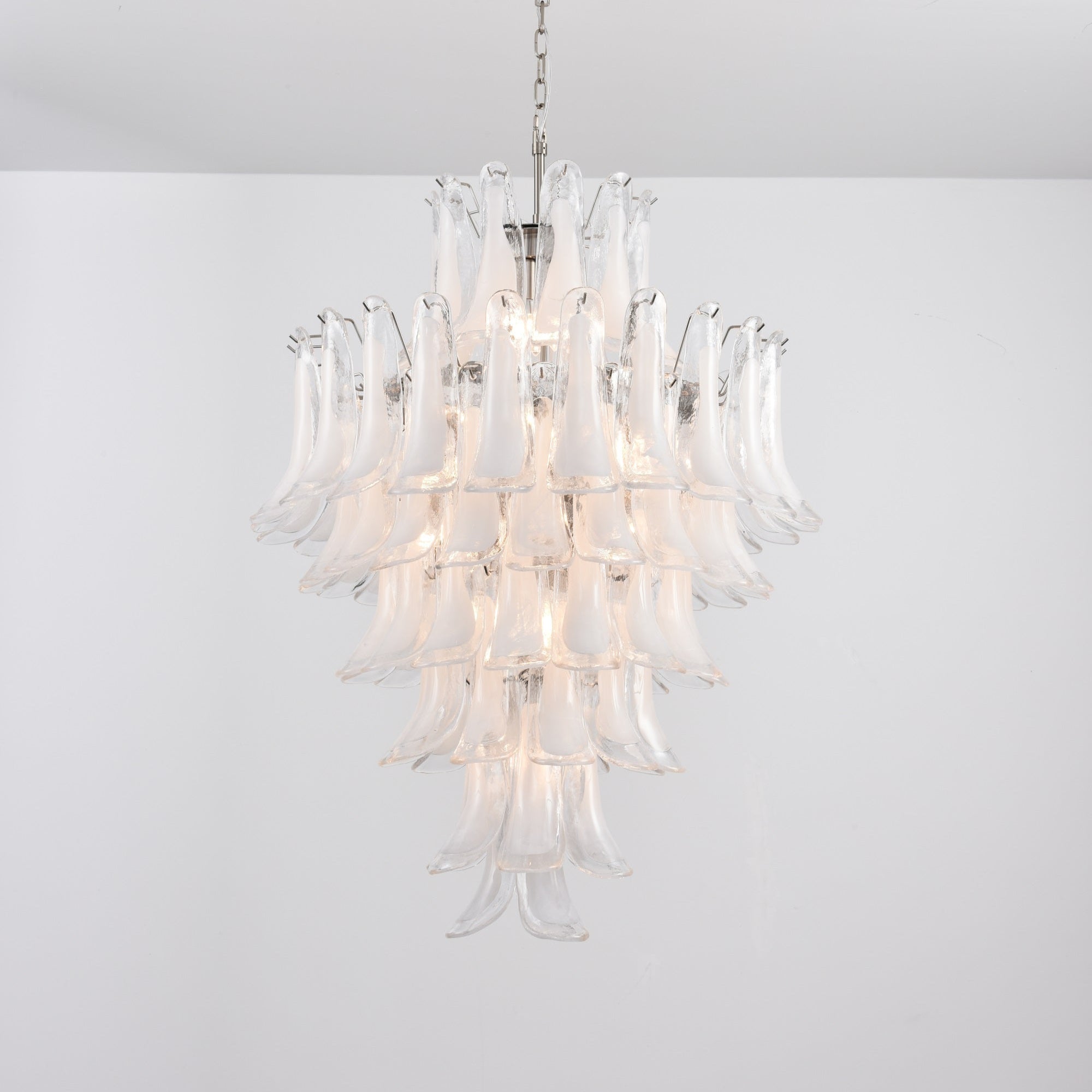 White Cloud Glass Petals Chandelier 31.5" D