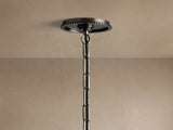 Large Wescott Cone Pendant with Chain in Bronze with Clear Glass