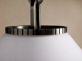 Large Wescott Cone Pendant with Chain in Bronze with Milk Glass