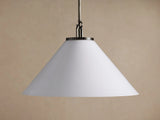 Large Wescott Cone Pendant with Rod in Bronze with Milk Glass