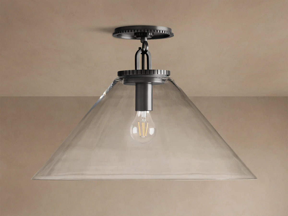 Large Wescott Cone Flush Mount