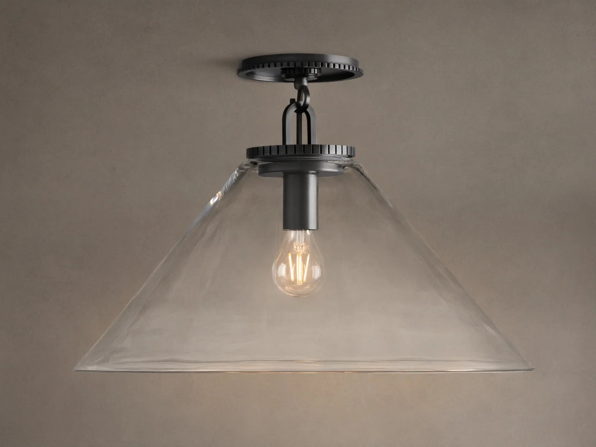 Large Wescott Cone Flush Mount