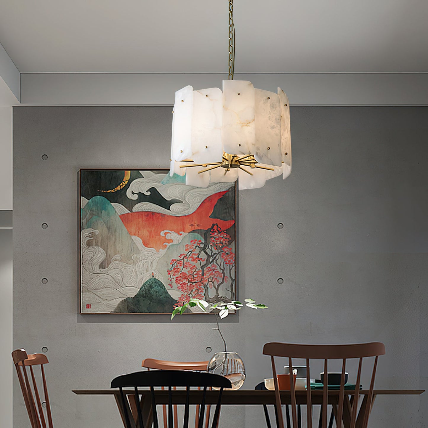 Zoe Tiered Alabaster Chandelier