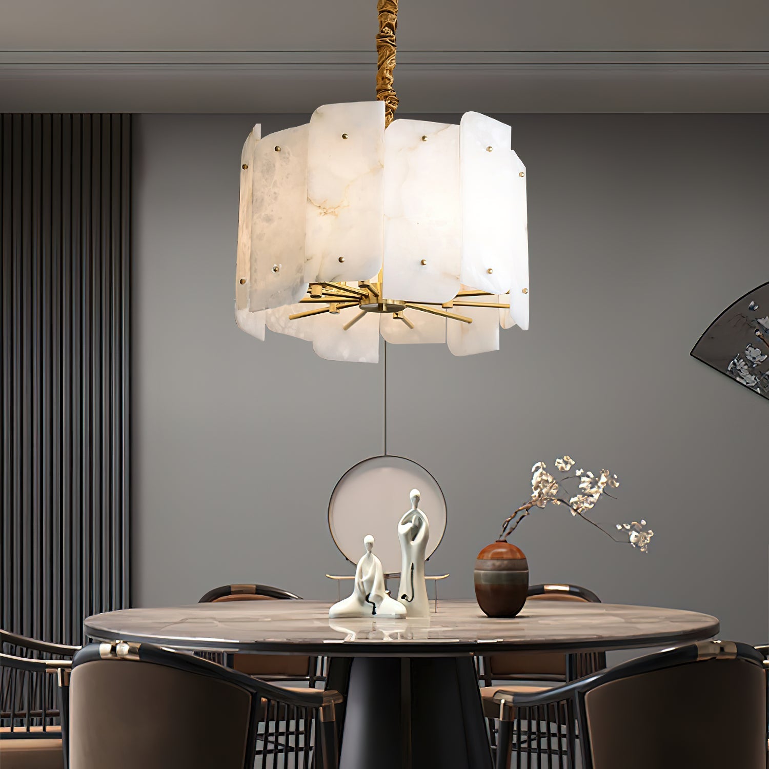 Zoe Tiered Alabaster Chandelier