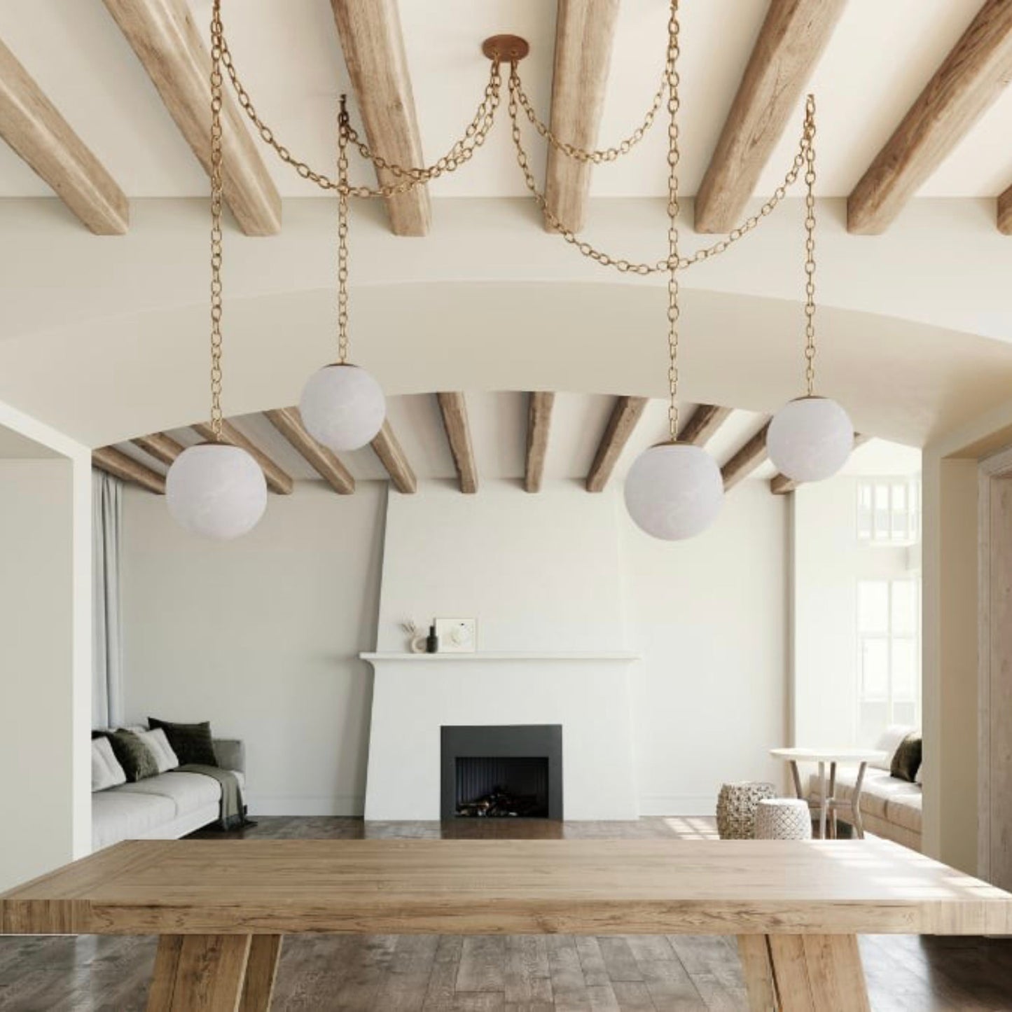 Valen Alabaster 4 Swag Chandelier