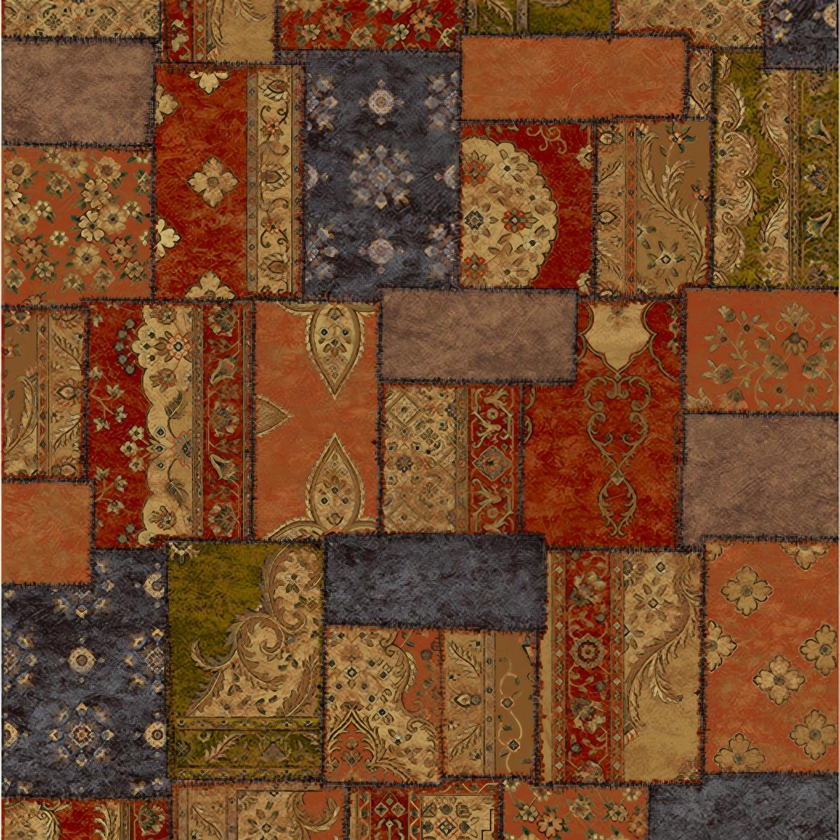 Ethnic Style Home Living Room Patchwork Pattern Bedroom Carpet