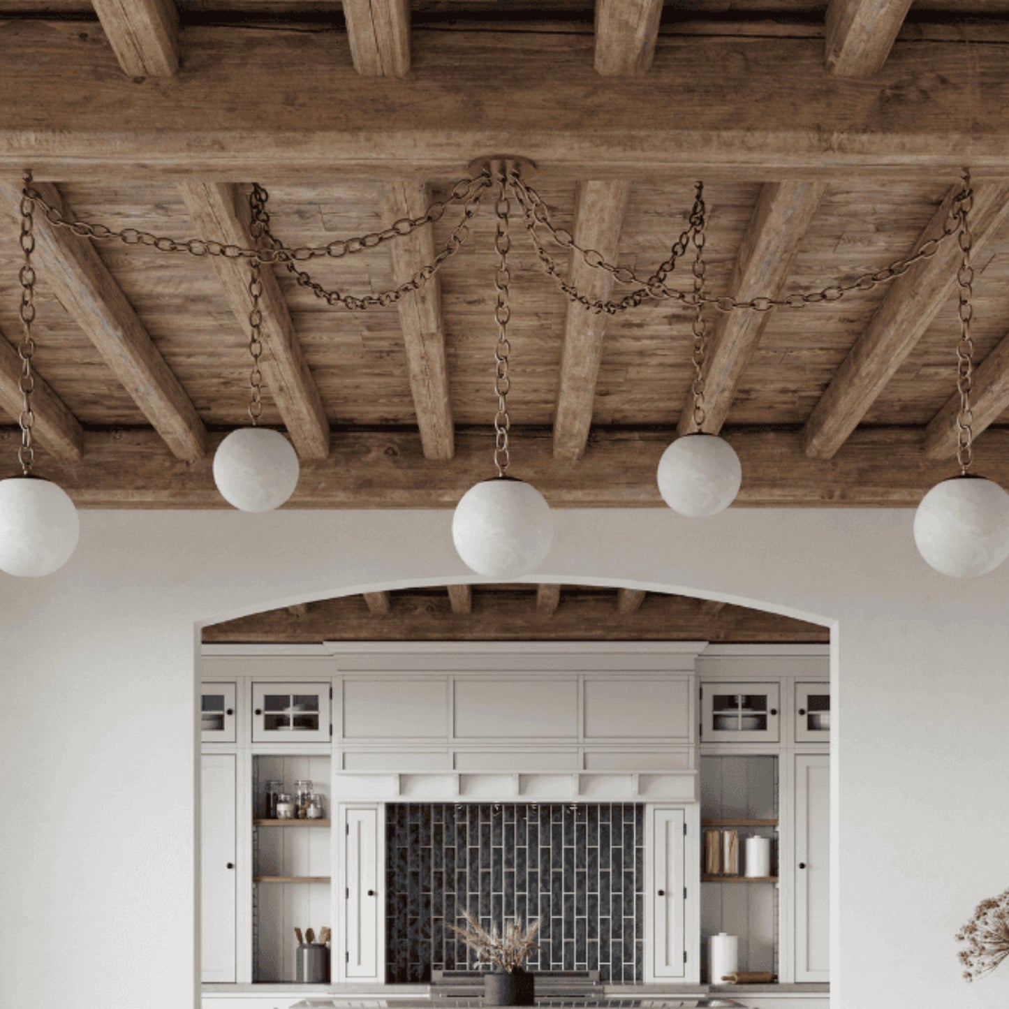 Valen Alabaster 5 Swag Chandelier
