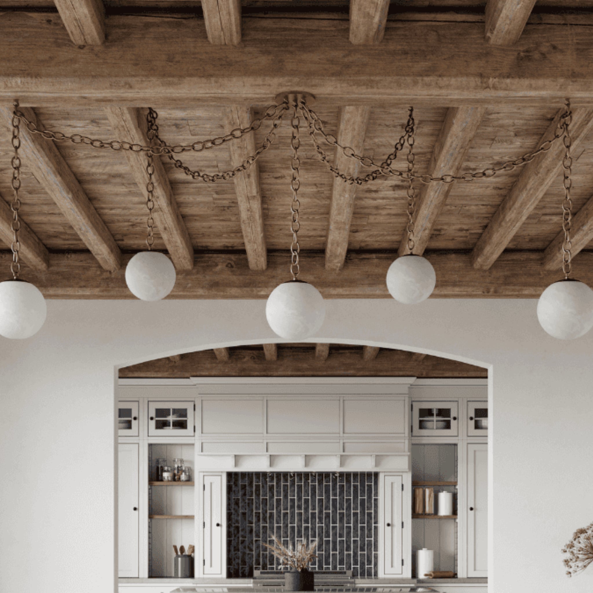 Valen Alabaster 5 Swag Chandelier