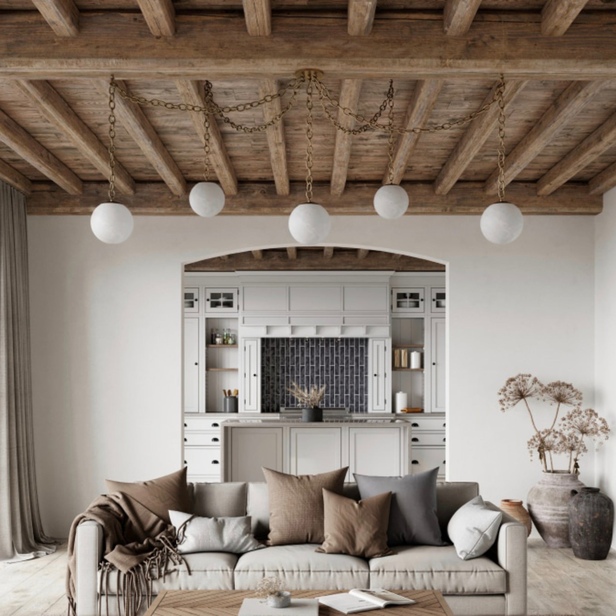 Valen Alabaster 5 Swag Chandelier