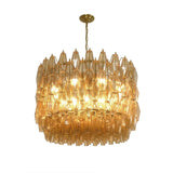 Amber Glass Prism Murano Style Chandelier