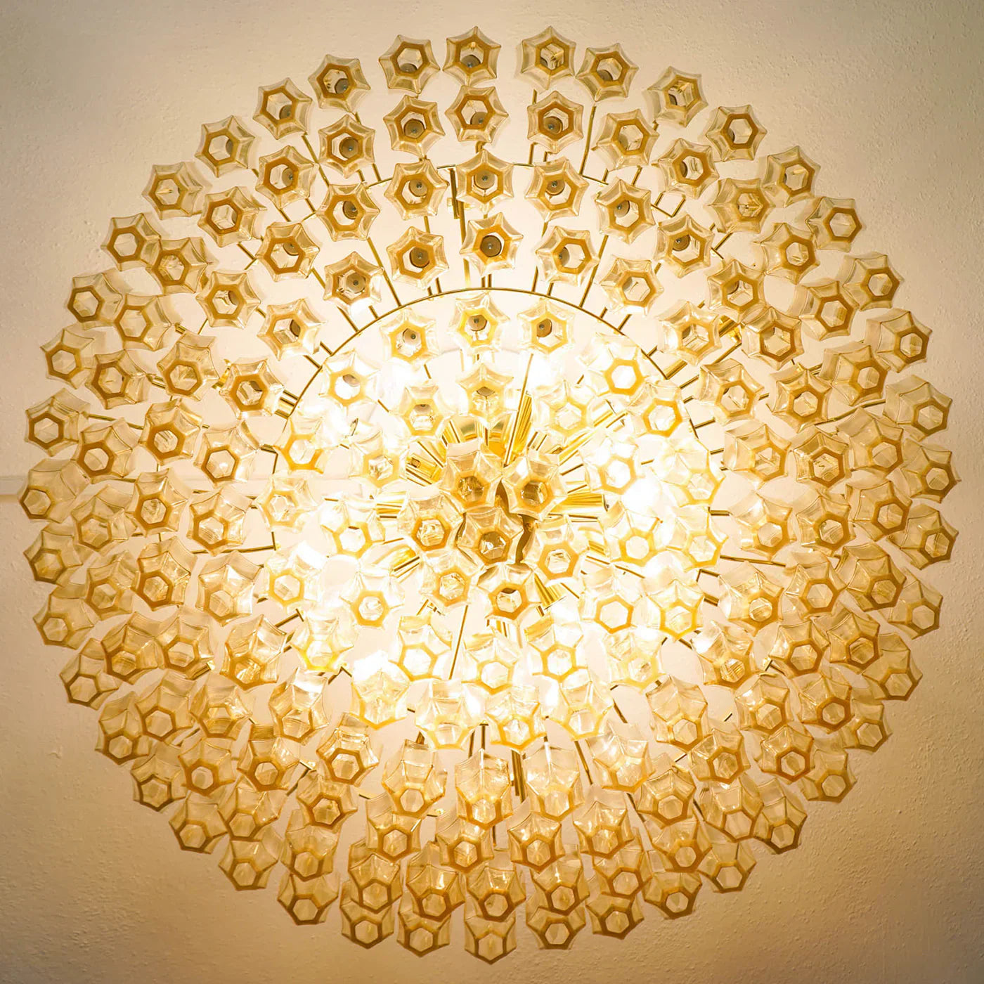 Prismatico 12-Light Amber Flushmount 35"