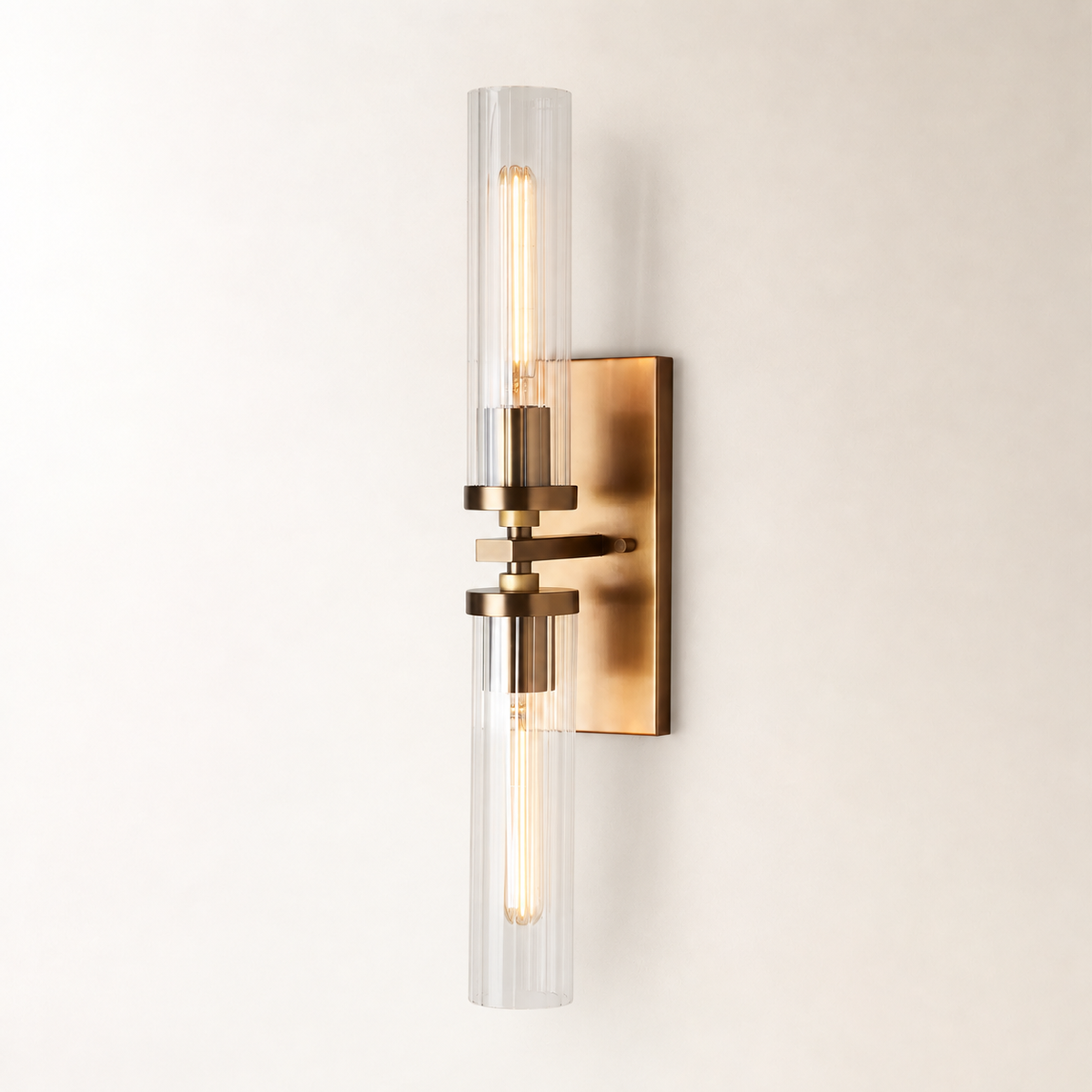 Andreas Glass Modern Wall Lamp 2 Light