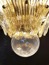 Beautifully Murano-Style Palmette Amber Transparent Chandelier