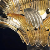Beautifully Murano-Style Palmette Amber Transparent Chandelier