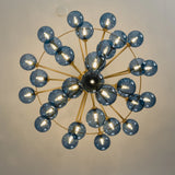 Modern Blue Glass Sputnik Chandelier