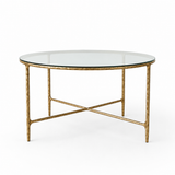 Hand-Forged Metal Glass Round Dining Table