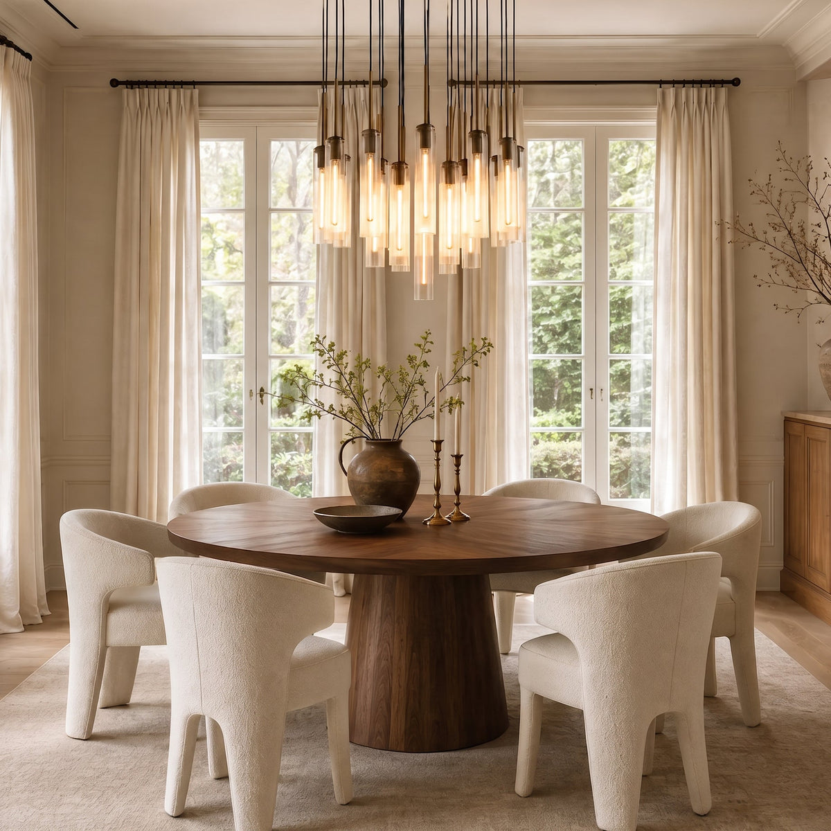 Collena Fluted Glass Round Chandelier