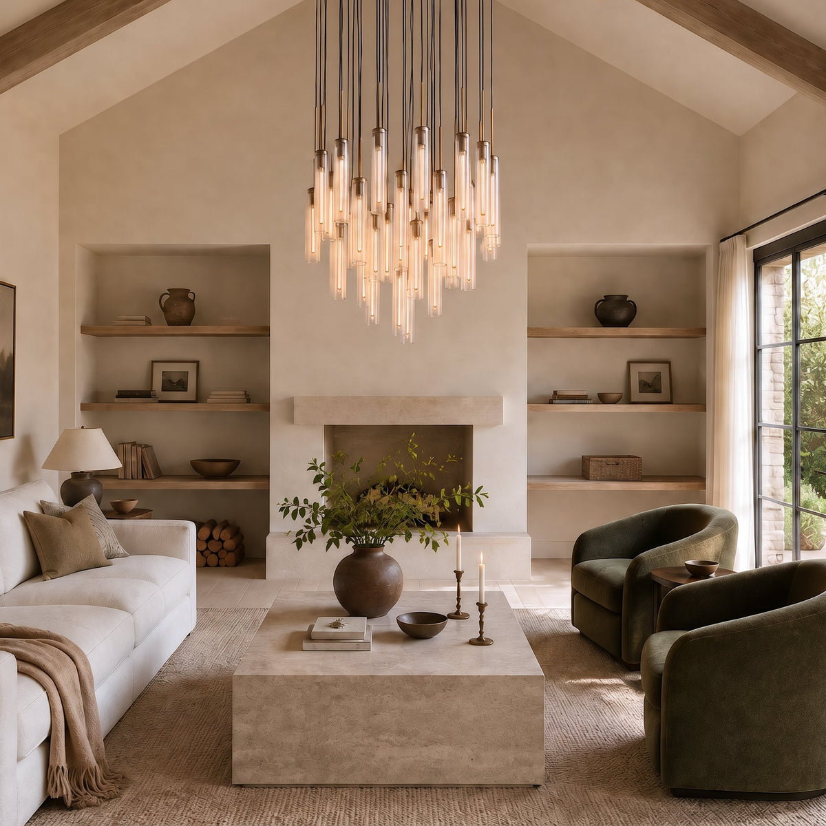 Collena Fluted Glass Round Chandelier