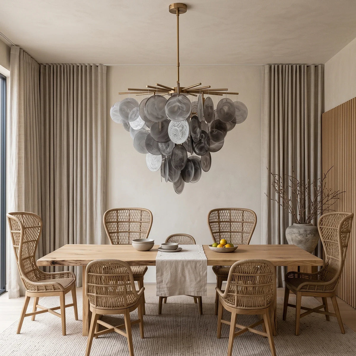 Modern Glass Disc Chandelier