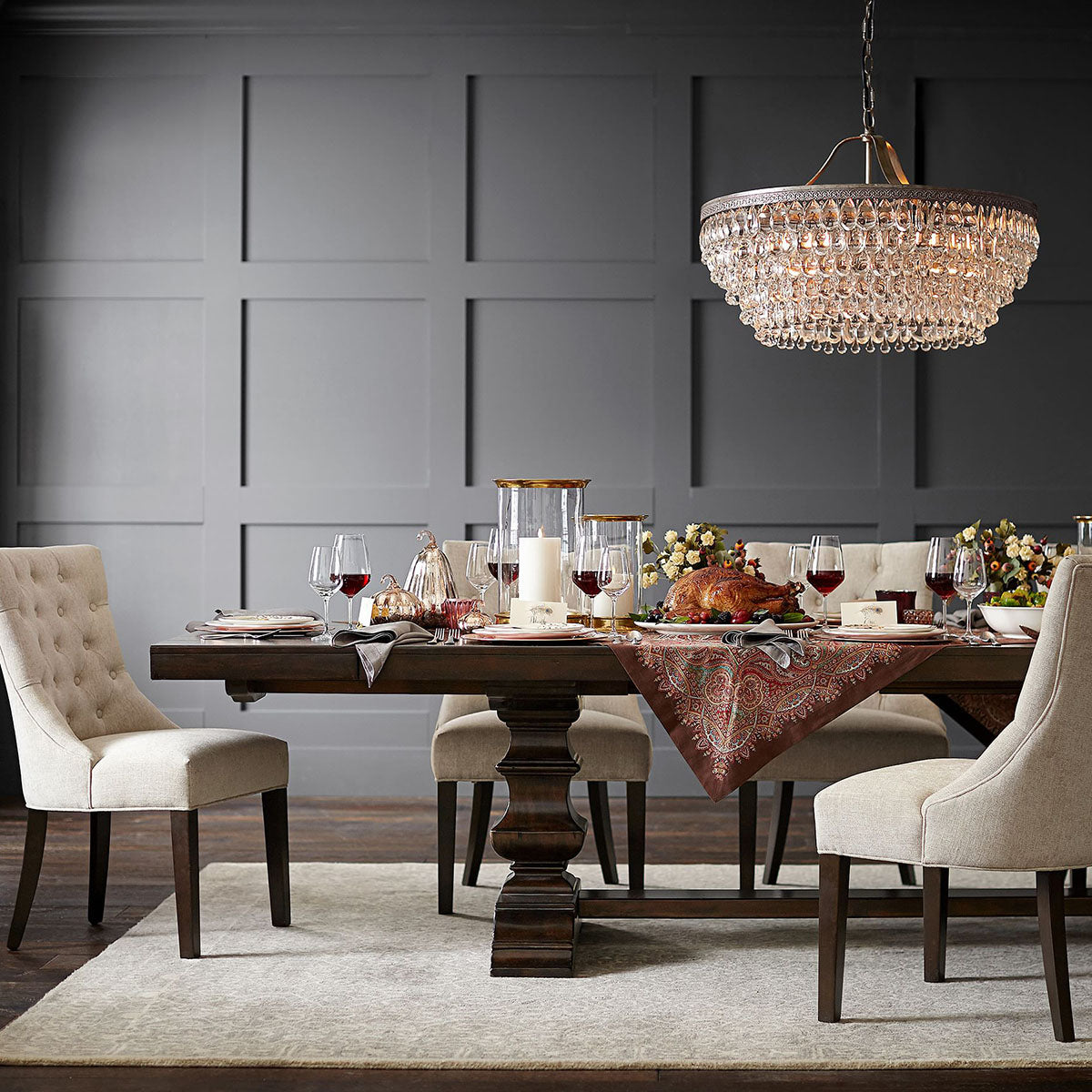 Handmade Art Crystal Glass Calira Round Chandelier