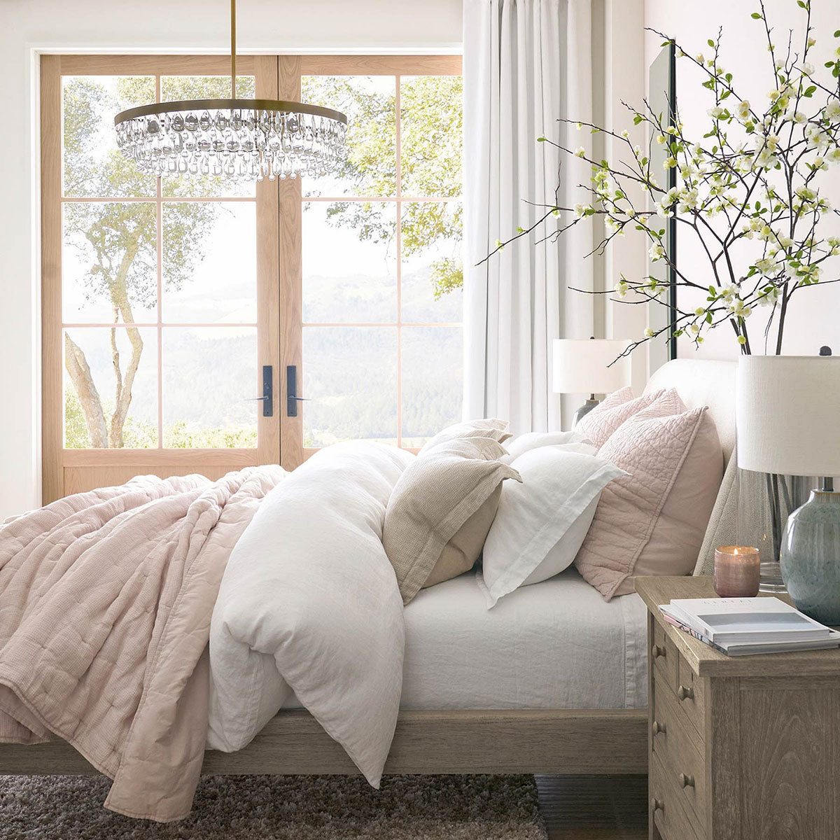 Handmade Art Crystal Glass Calira Modern Round Chandelier