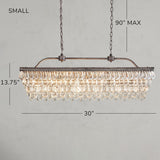 Handmade Art Crystal Glass Calira Rectangular Chandelier