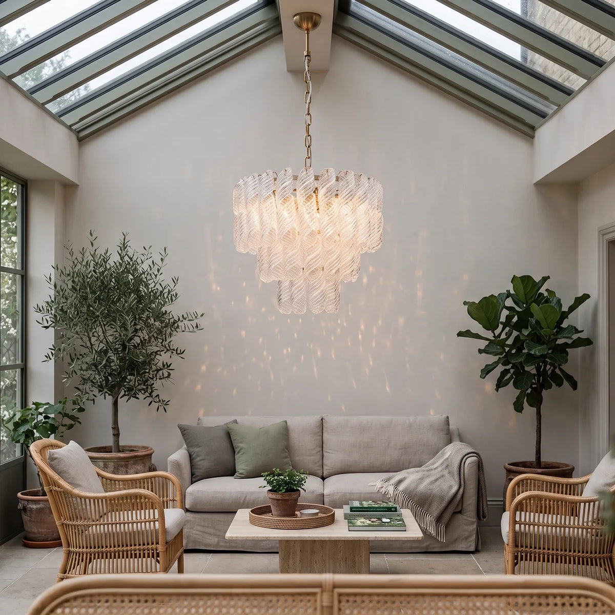 Spiral Glass Tube Chandelier