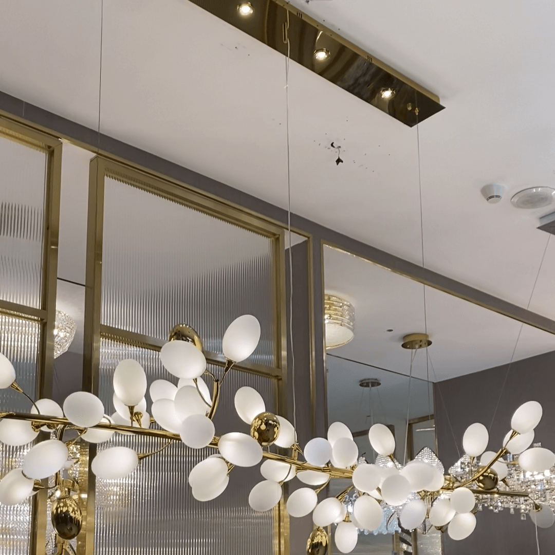 White Nordic Grape Ring Chandelier