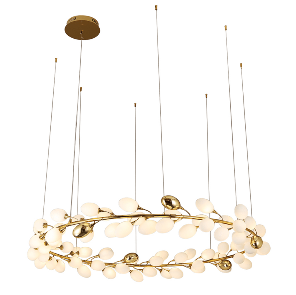 White Nordic Grape Ring Chandelier