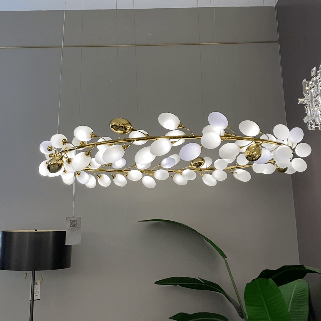 White Nordic Grape Ring Chandelier