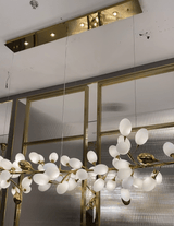 White Nordic Grape Ring Chandelier