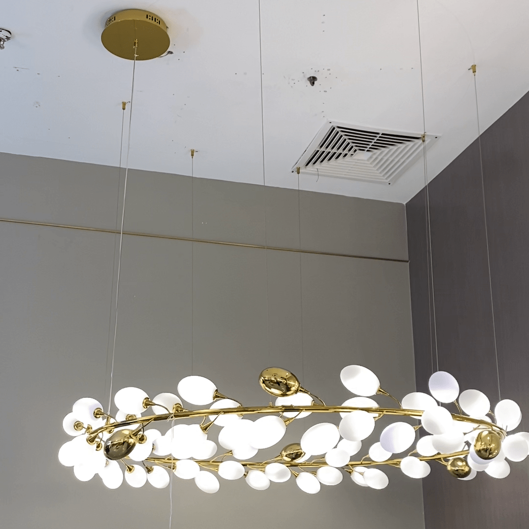 White Nordic Grape Ring Chandelier
