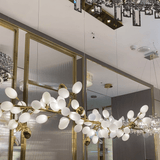 White Nordic Grape Ring Chandelier