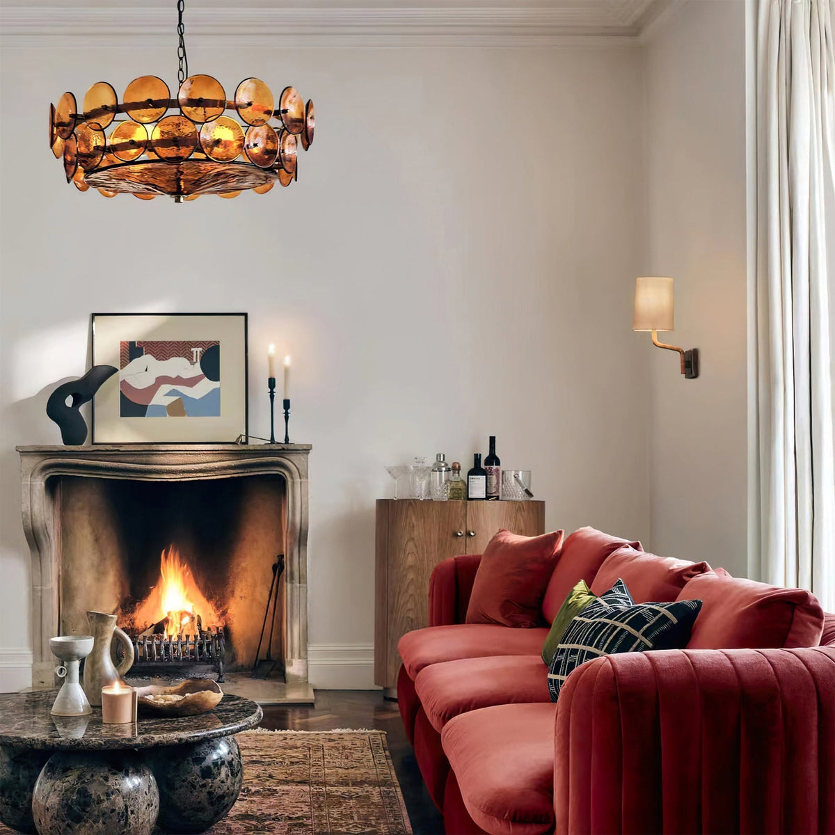 Disc Murano-Style Chandelier