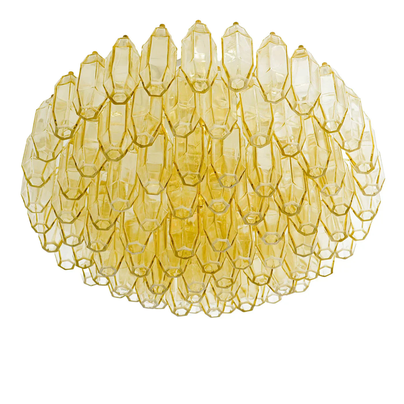 Prismatico 91 Elements Amber Compact Glass Flushmount 25"