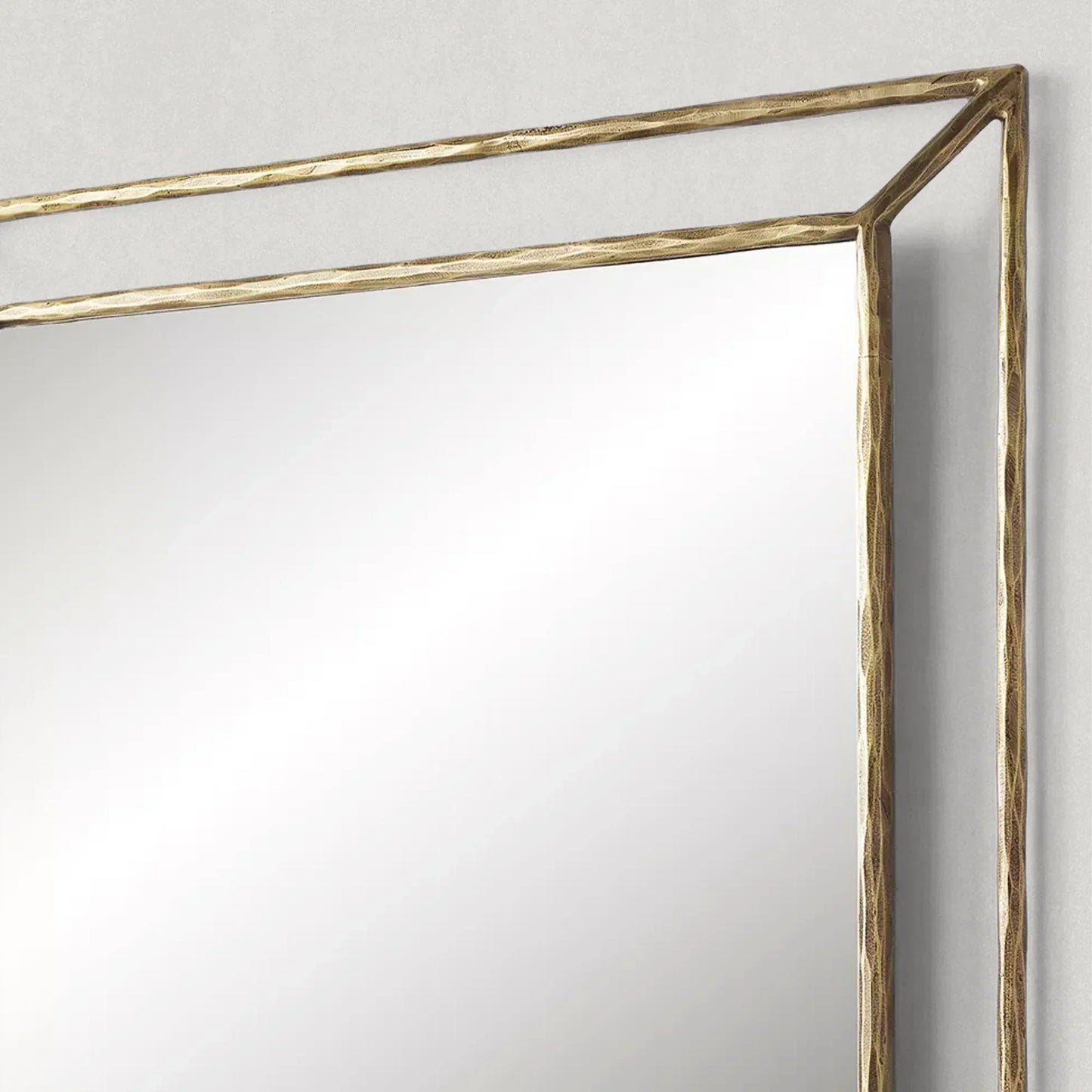 Hand Forged Metal Open Beveled Mirror