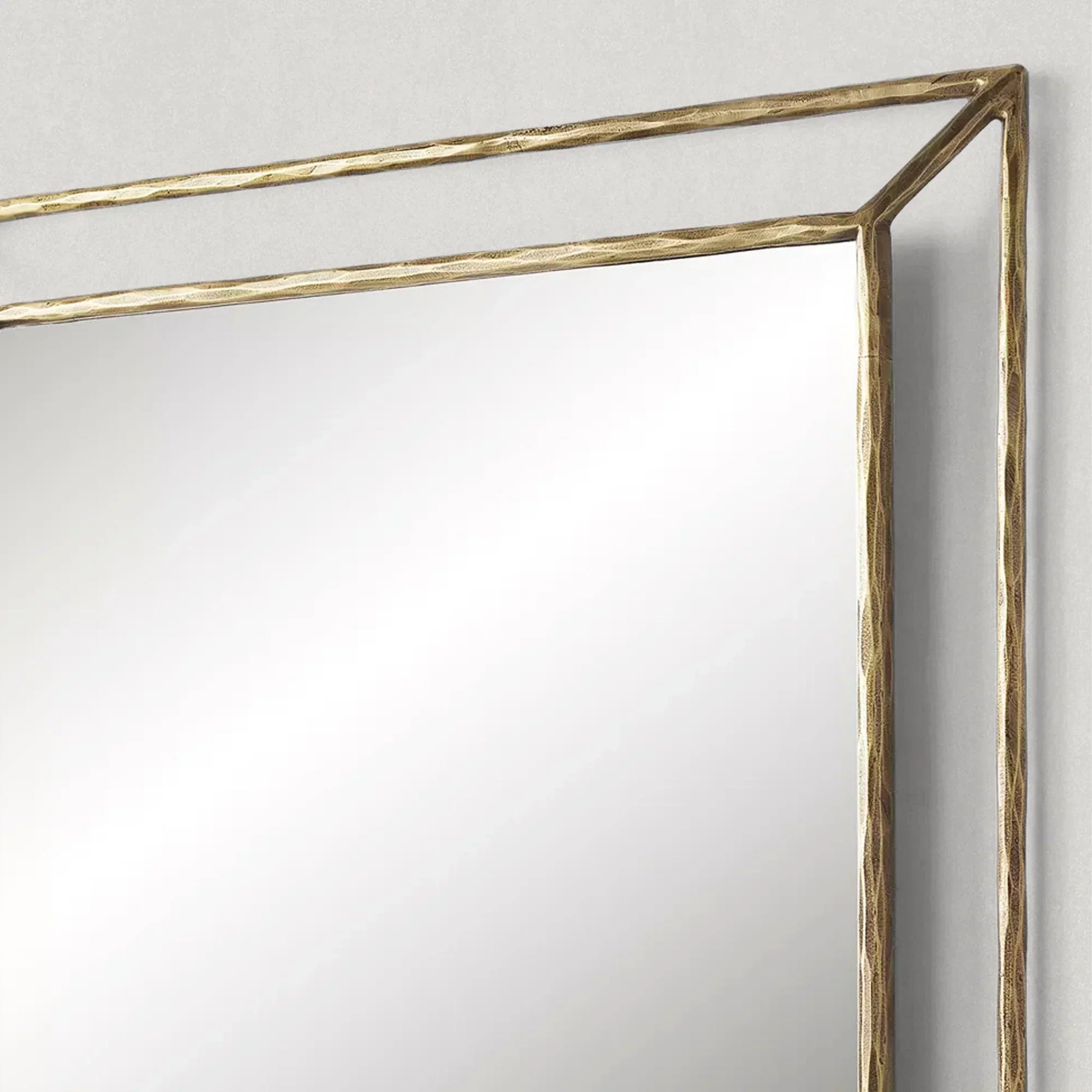 Hand Forged Metal Open Beveled Mirror