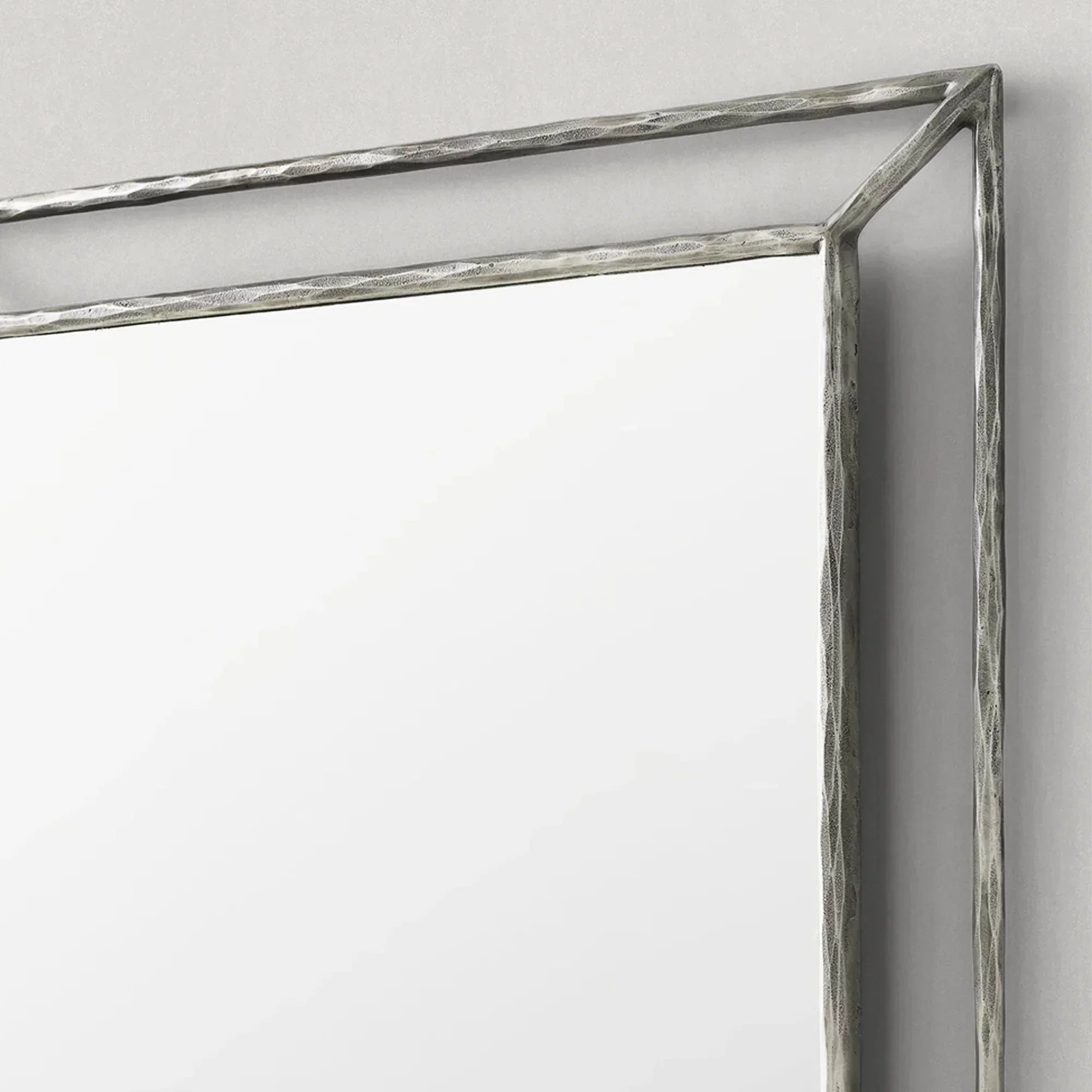 Hand Forged Metal Open Beveled Mirror