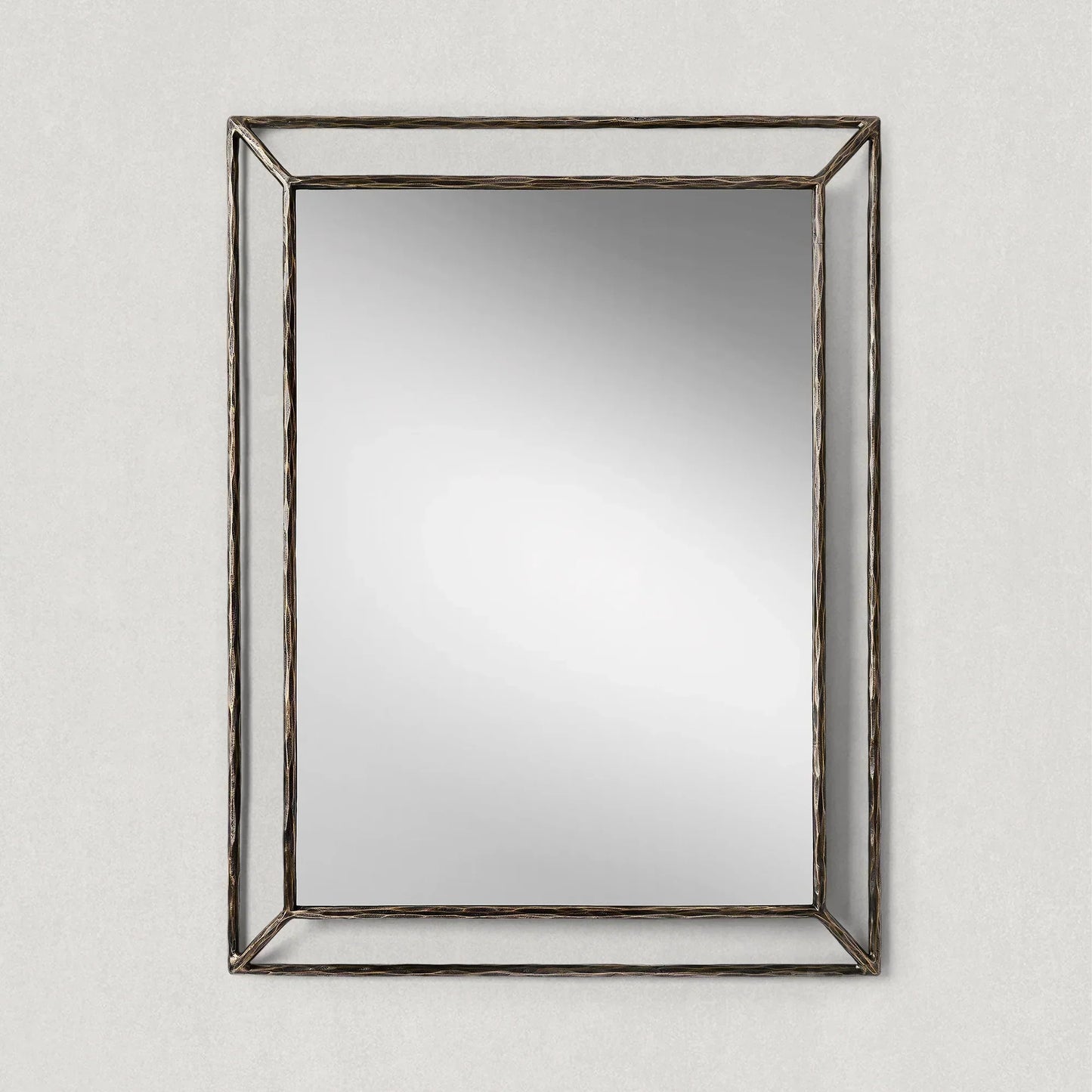 Hand Forged Metal Open Beveled Mirror