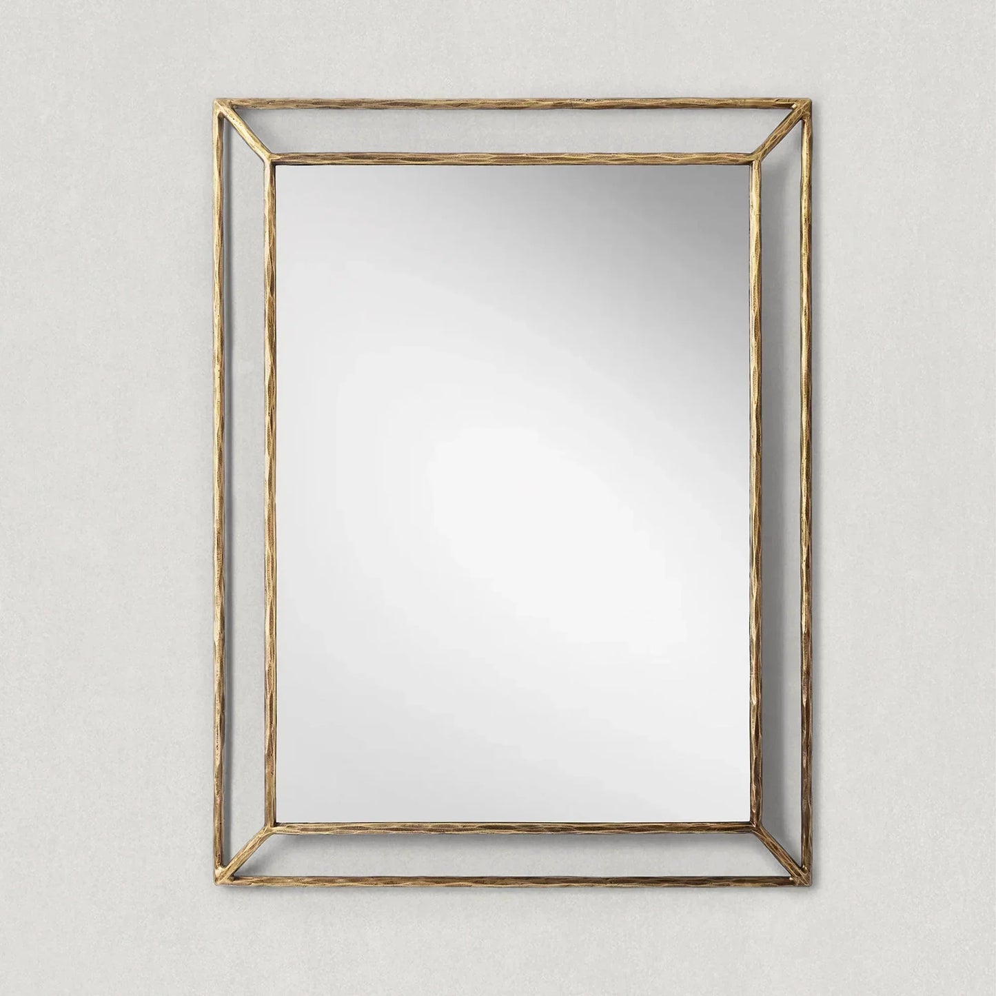 Hand Forged Metal Open Beveled Mirror