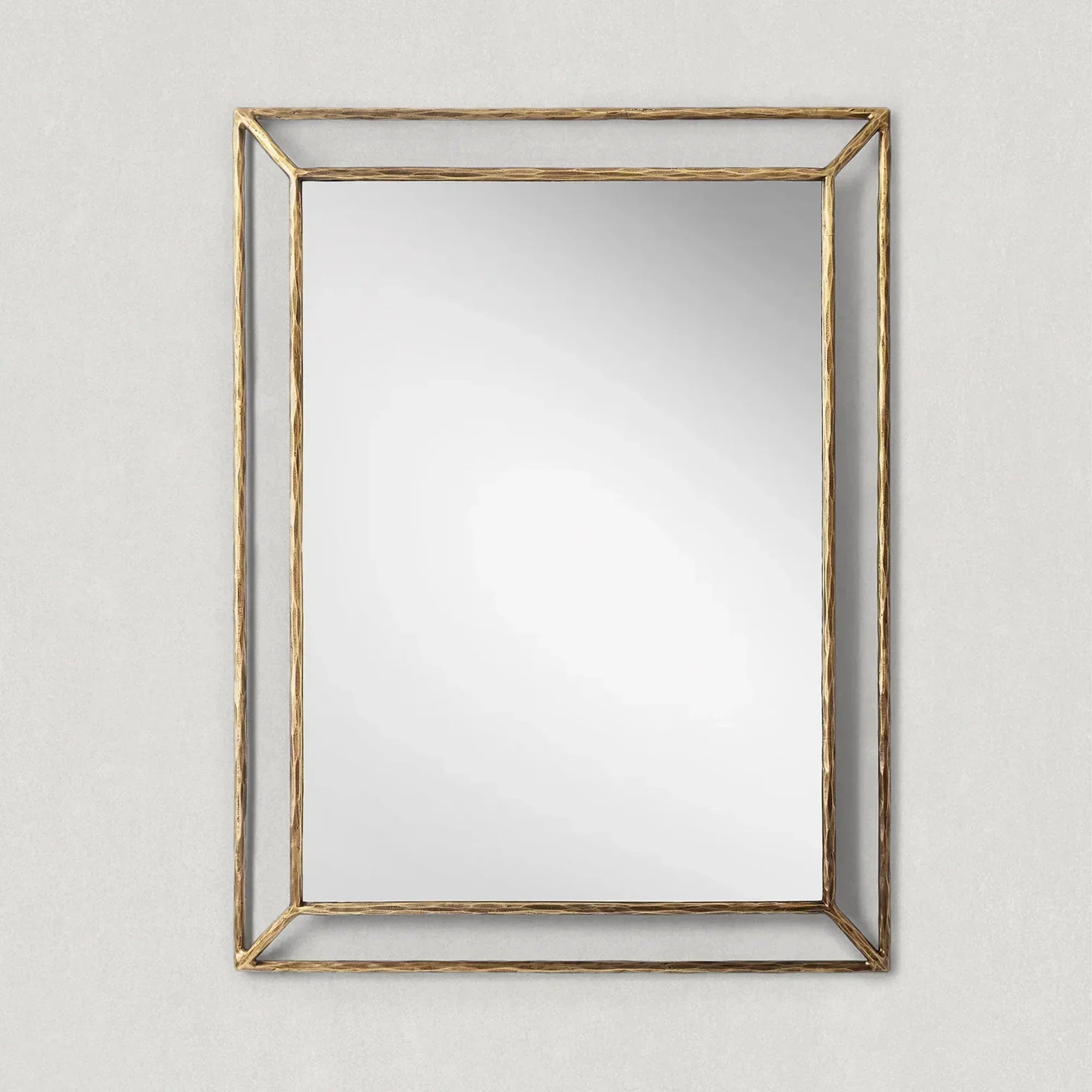 Hand Forged Metal Open Beveled Mirror