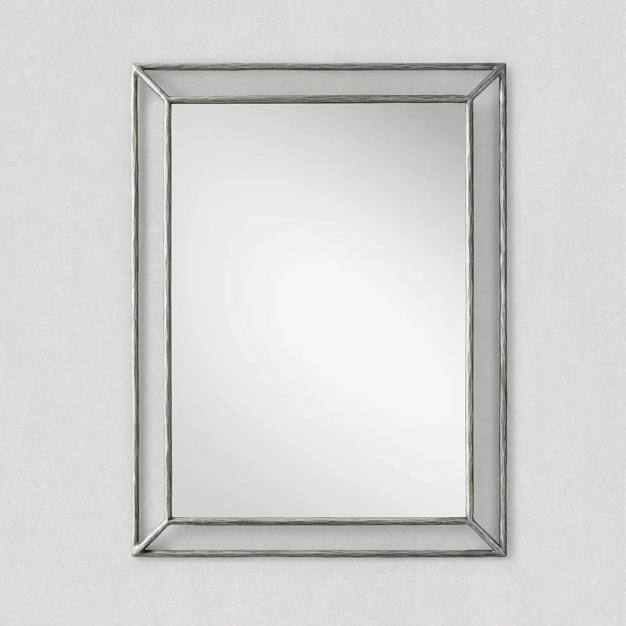 Hand Forged Metal Open Beveled Mirror