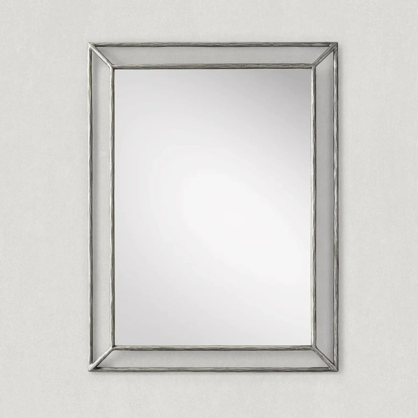 Hand Forged Metal Open Beveled Mirror