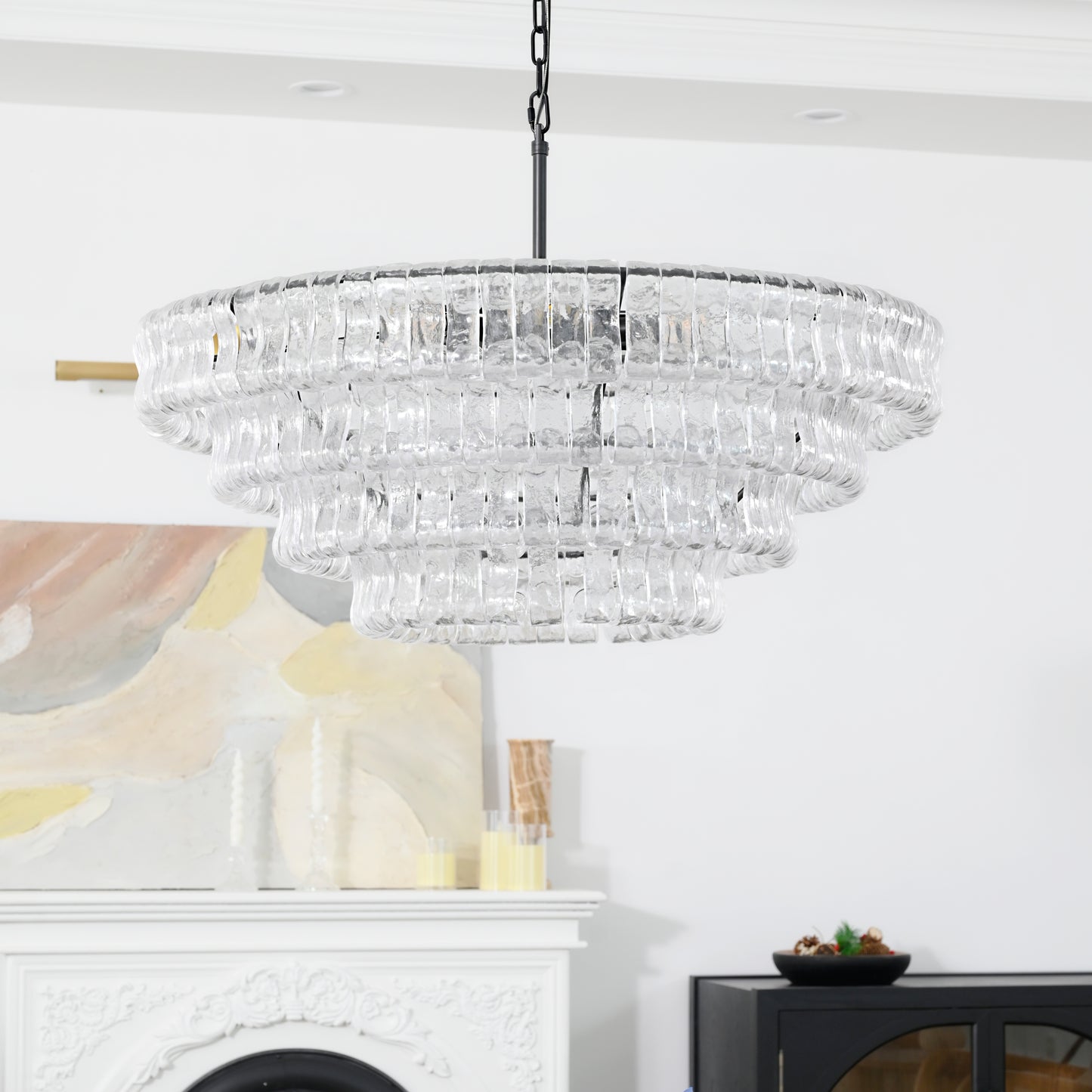 Ghiaccio 4-Tier Round Chandelier 36"