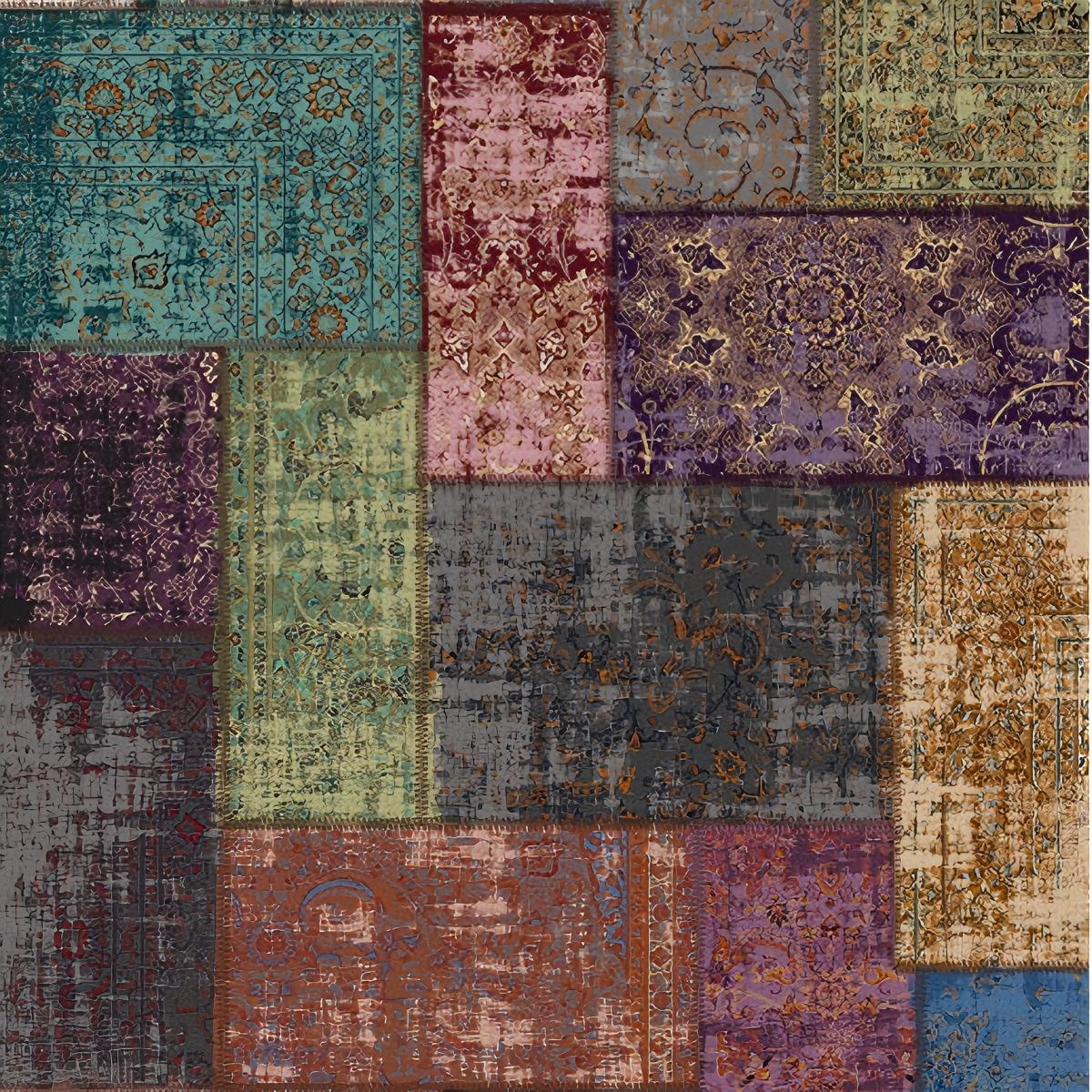 Ethnic Style Home Living Room Patchwork Pattern Bedroom Carpet