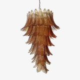 Elegant Rosalind Murano-Style Felci Amber Chandelier