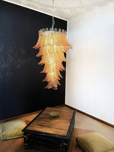 Elegant Rosalind Murano-Style Felci Amber Chandelier