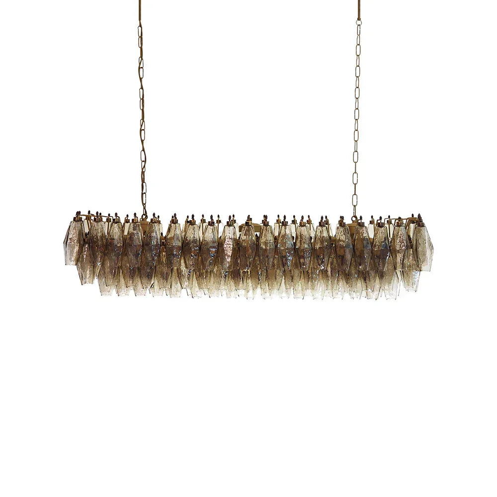 Elegant Smoked Murano-Style Poliedri Chandelier