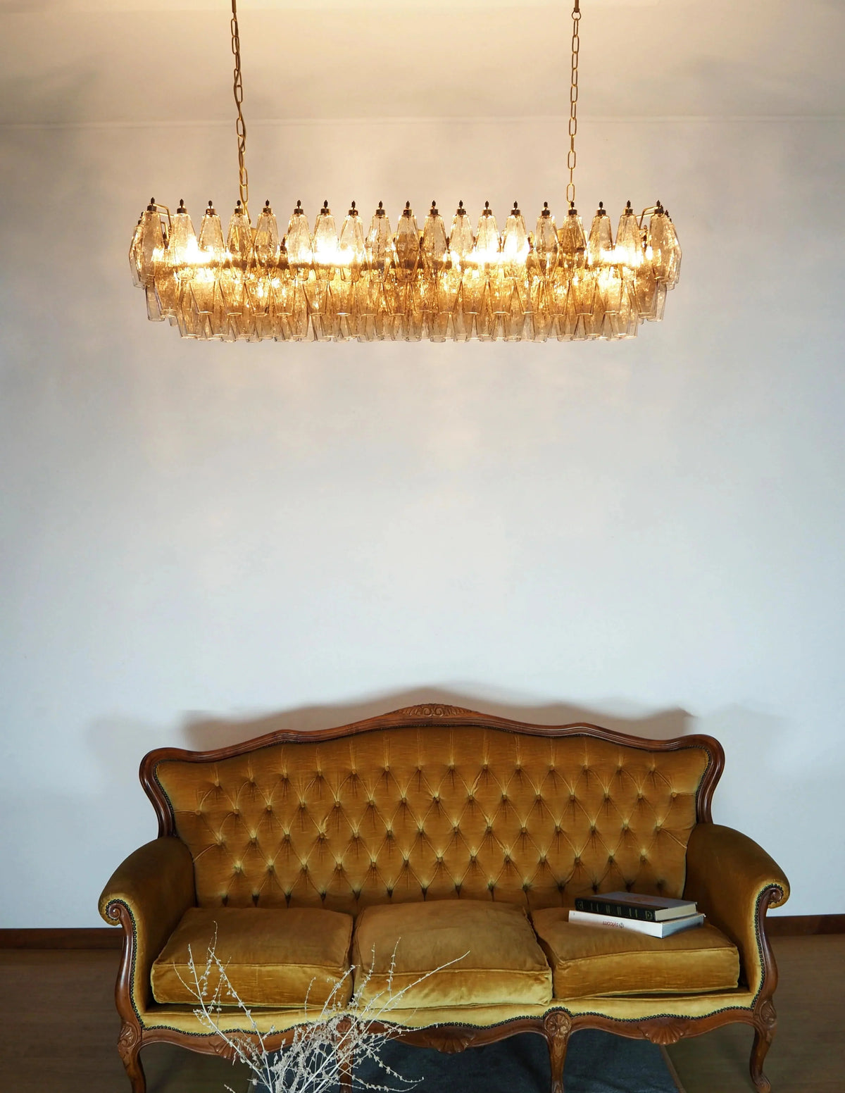 Elegant Smoked Murano-Style Poliedri Chandelier