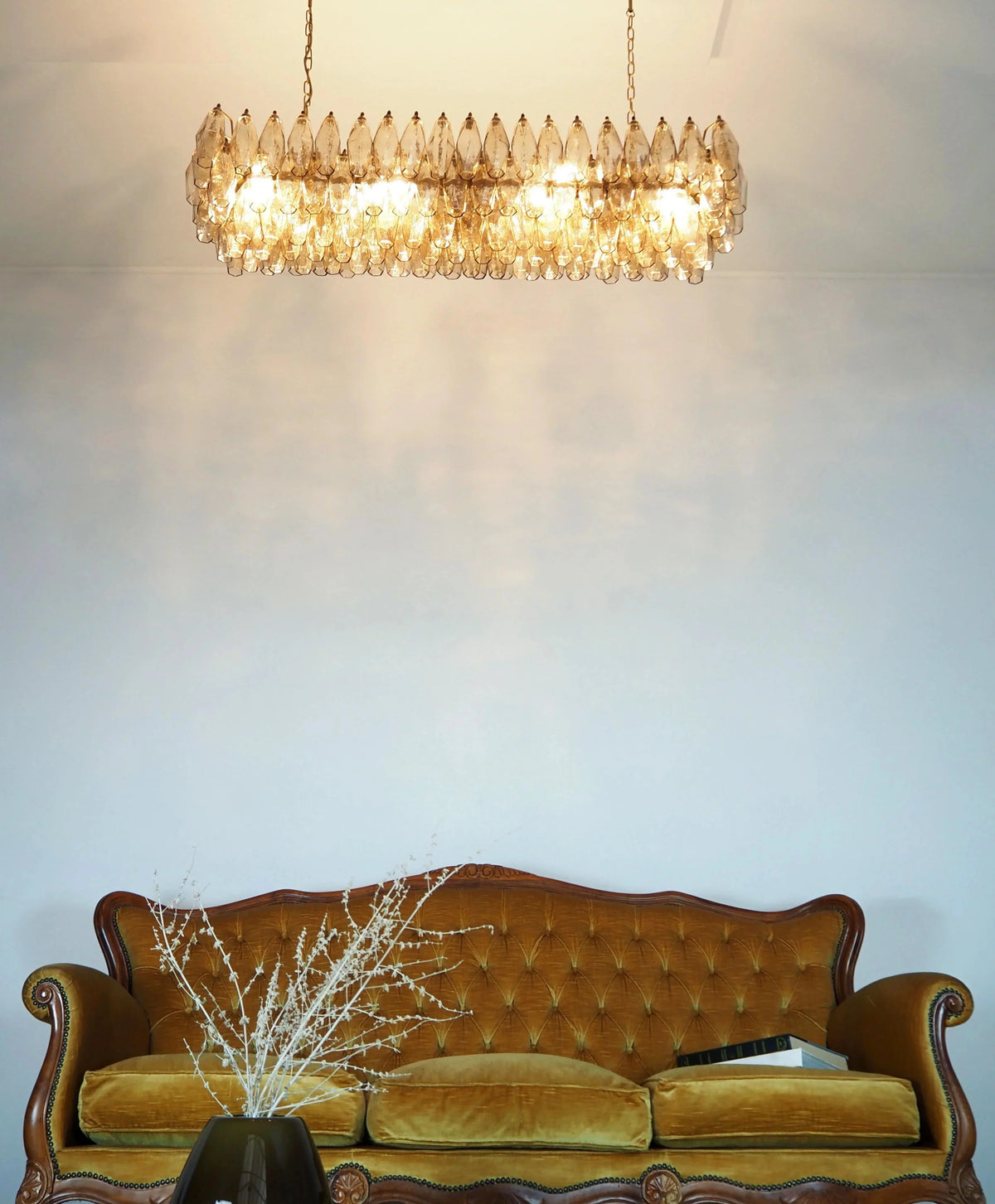 Elegant Smoked Murano-Style Poliedri Chandelier